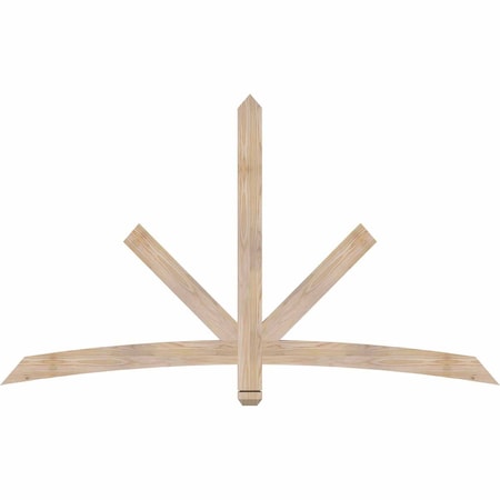 Ekena Millwork Alberta Smooth Timber Gable Bracket, Douglas Fir, 72"W x 42"H x 1 1/2"D x 3 1/2"F, 14/12 Pitch GBW072X42X0204ALB00SDF